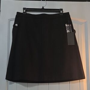 Mario Serrani Black Mini A-Line Skirt